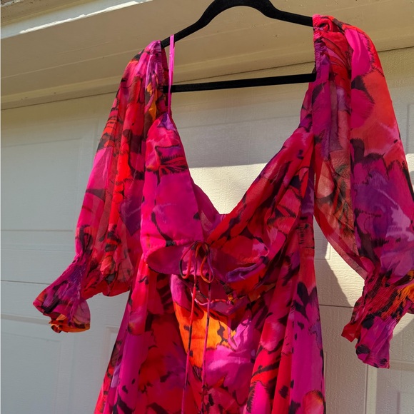 RUNAWAY KARMA MAXI DRESS ORANGE FLORAL Size 10 XL - Picture 11 of 13